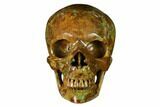 Realistic, Polished Autumn Jasper Skull #150876-1